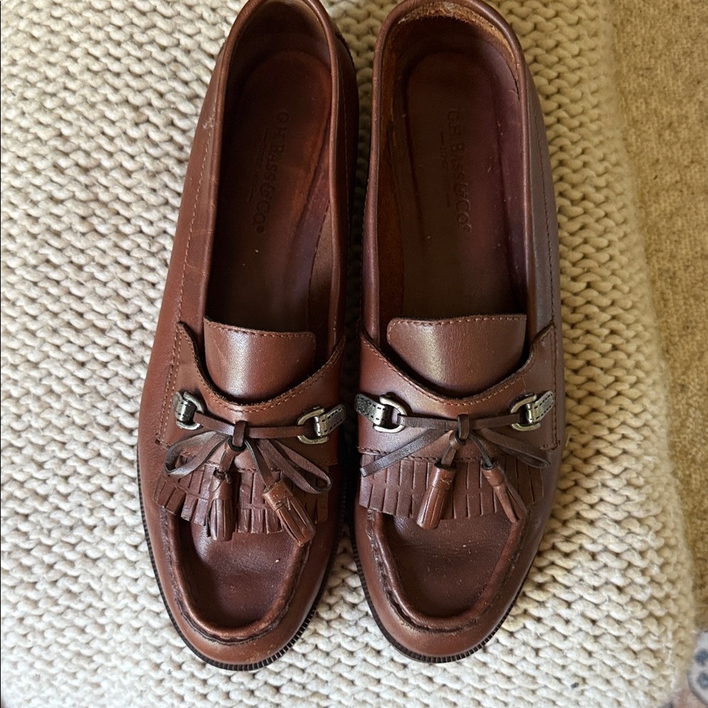 G.H. Bass & Co. Brown Leather Tassel Loafers